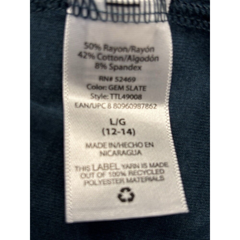 Time And Tru Dark Jade Turtleneck Top Size Large - Picture 3 of 4